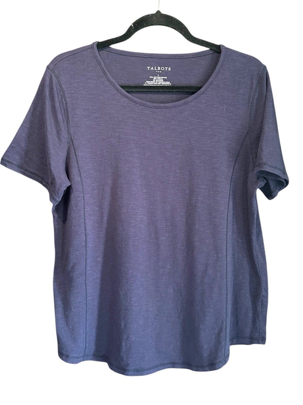 Talbots Short Sleeve Crewneck Tee - Navy Blue